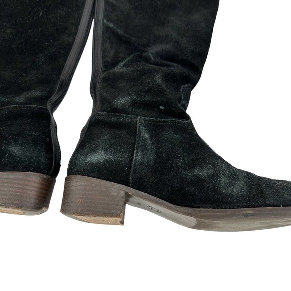 Tory Burch Womens Suede Leather Tall Riding Boot Round Toe Zipper Black Size 6 - Picture 6 of 16